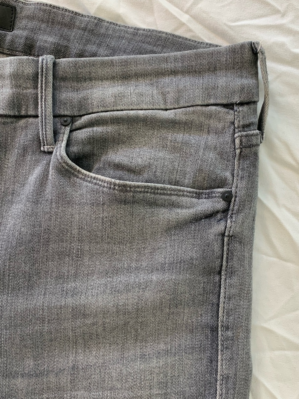 MOTHER The Looker Jeans in Grey-Black Distressed Denim - Picture 3 of 10